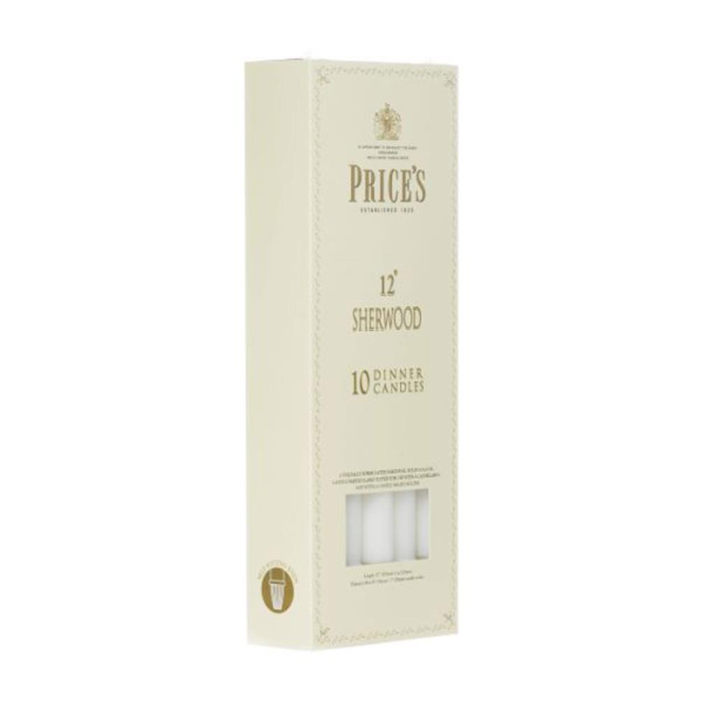 Price's Sherwood White Dinner Candles 30cm (Box of 10) Extra Image 1